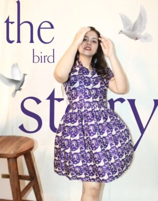 Puff Sleeves Collar Dress